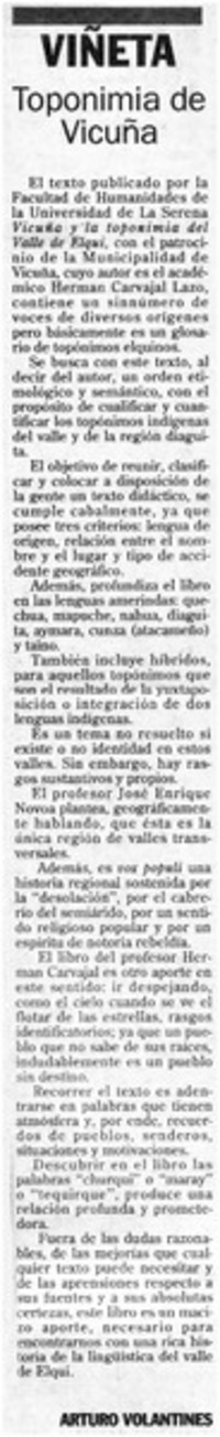 Toponimia de Vicuña