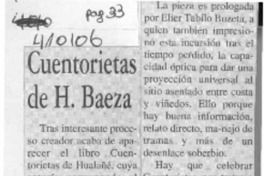 Cuentorietas de H. Baeza  [artículo] Fernando Acevedo Moraga