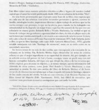 Santiago de memoria  [artículo] Sergio Martínez Baeza