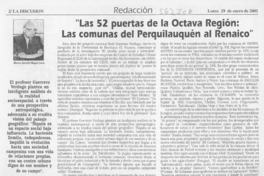 "Las 52 puertas de la Octava Región, las comunas del Perquilauquén al Renaico"  [artículo] Marco Aurelio Reyes Coca