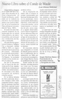 Nuevo libro sobre el Conde de Maule