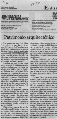 Patrimonio arquitectónico  [artículo]