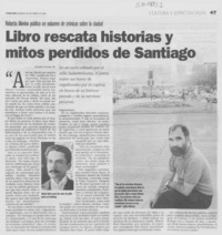 Libro rescata historias y mitos perdidos de Santiago