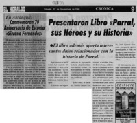Presentaron libro "Parral sus héroes y su historia"  [artículo]