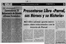 Presentaron libro "Parral sus héroes y su historia"  [artículo]