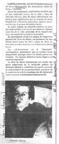 Gabriela Mistral en Antofagasta.  [artículo]