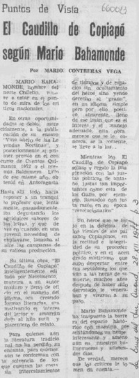 El caudillo de Copiapó según Mario Bahamonde