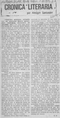 Pequeña historia antártica"  [artículo] Almagro Santander.