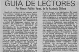 Guía de lectores  [artículo] Hernán Poblete Varas.