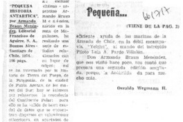 Pequeña historia antártica"  [artículo] Osvaldo Wehmann H.