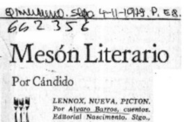 Mesón literario  [artículo] Cándido.