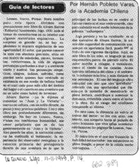 Guía de lectores  [artículo] Hernán Poblete Varas.