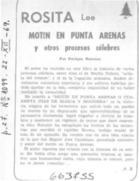 Motín en Punta Arenas y otros procesos célebres
