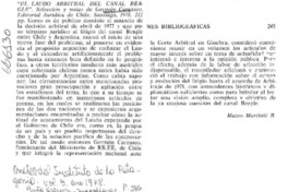 El laudo arbitral del canal Beagle"  [artículo] Mateo Martinic B.