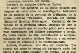 Camarico, morada del diablo leyenda