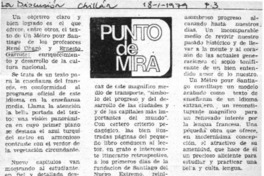 Punto de mira  [artículo] Ernesto Vásquez Méndez.