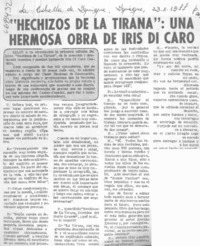 Hechizos de la Tirana", una hermosa obra de Iris Di Caro.