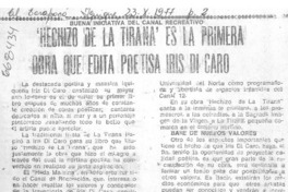 Hechizos de la Tirana", es la primera obra que edita poetisa Iris Di Caro.