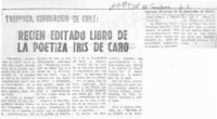 Recién editado libro de la poetisa Iris Di Caro.