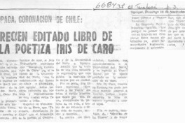Recién editado libro de la poetisa Iris Di Caro.