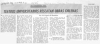 Teatros universitarios rescatan obras chilenas