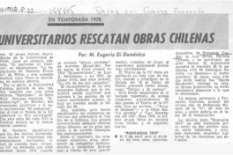 Teatros universitarios rescatan obras chilenas