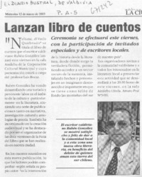 Lanzan libro de cuentos.