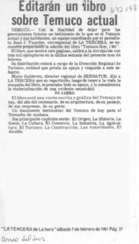 Editarán un libro sobre Temuco actual.