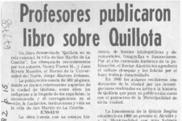 Profesores publicaron libro sobre Quillota.