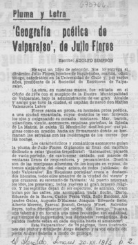 Geografía poética de Valparaíso