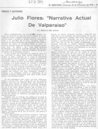 Julio Flores, "narrativa actual de Valparaíso"
