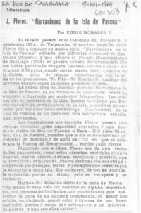 J. Flores, "narraciones de la Isla de Pascua"