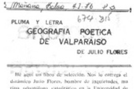 Geografía poética de Valparaíso