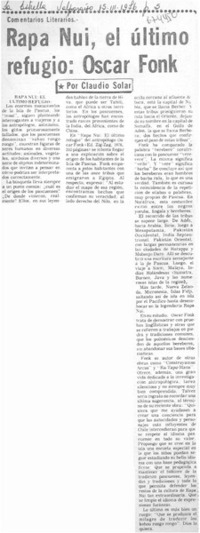 Rapa Nui, el último refugio, Oscar Fonk