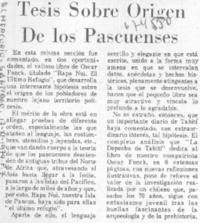 Tesis sobre origen de los pascuenses