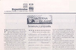 Relectura y propuesta