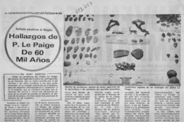 Hallazgos de P. Le Paige de 60 mil años