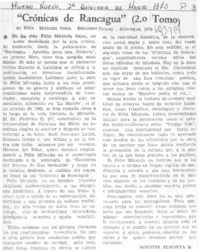 Crónicas de Rancagua" (2do. tomo)