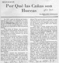 Por qué las cañas son huecas