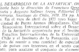 "El desarrollo de la Antártica"