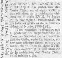 Las Minas de azogue de Punitaqui.