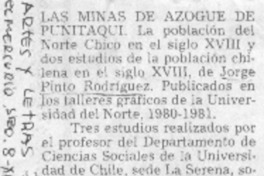 Las Minas de azogue de Punitaqui.
