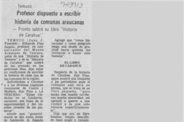 Profesor dispuesto a escribir historia de comunas araucanas
