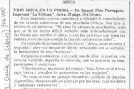 Todo Arica en un poema.