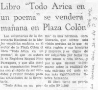 Libro "Todo Arica en un poema" se venderá mañana en Plaza Colón.