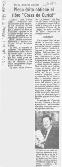 Pleno éxito obtiene el libro "Cosas de Curicó".