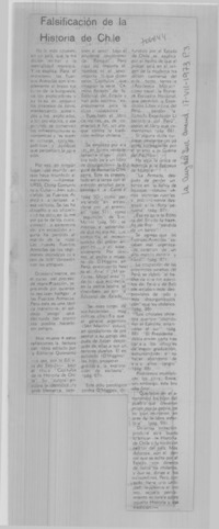 Falsificación de la historia de Chile.