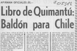 Libro de Quimantú, baldón para Chile.