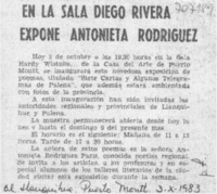 En la sala Diego Rivera expone Antonieta Rodríguez.