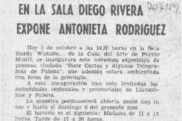 En la sala Diego Rivera expone Antonieta Rodríguez.